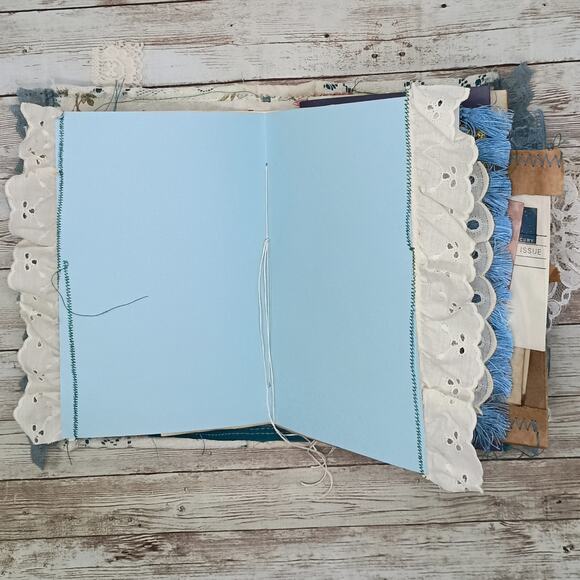 Turquoise Embellished Junk Journal: Flowers, Birds, Butterflies (Seize the Day) - Picture 9 of 16